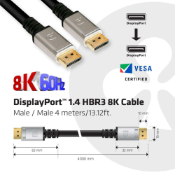 Club3D DisplayPort-Kabel 1.4 HBR3 32,4Gb/s 4m 8K60Hz...