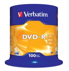DVD-R Verbatim 4,7GB 100pcs Spin.SR silber 16x