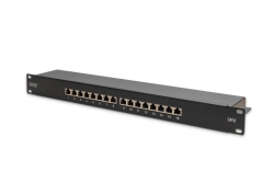 DIGITUS Patchpanel 1HE 16-Port Cat6 geschirmt schwarz