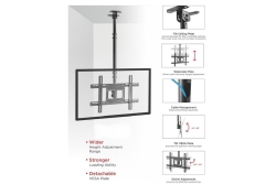 Equip Deckenhalterung 32-70/1TFT 50Kg neig-/schwenkbar sw lite Retail