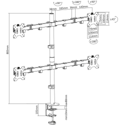 MANHATTAN Monitorarm für 4 Displays 13-32 bis 8kg...