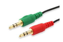 Equip Audiokabel Splitter 3.5mm->2x3.5mm Bu/St grün/rot Polybeutel