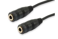 Equip Audiokabel Splitter 3.5mm->2x3.5mm St/Bu schwarz Polybeutel