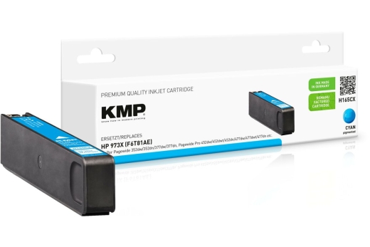KMP Patrone HP 973X (F6T81AE) cyan 7000 S. Hybrid-Chip refilled