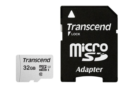 SD microSD Card 32GB Transcend SDHC USD300S-A w/Adapter