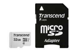 SD microSD Card 32GB Transcend SDHC USD300S-A w/Adapter