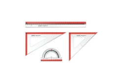 Herlitz Geometrieset 4tlg. Lineal,Winkelmesser,2xGeodreieck