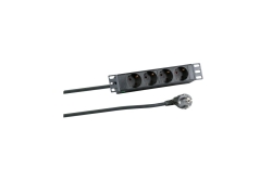 EFB 10 1HE Steckdosenleiste 4xCEE 7/3 ohne Schalter,Alu,sw