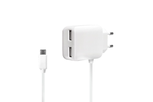 LogiLink USB Steckdosenadapter+Micro-USB-Kabel 2 x USB Port