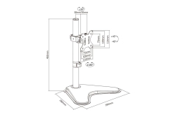 Equip Tischfuß 13-32/1TFT 360° Gelenkig 9Kg schwarz retail