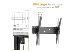 Equip Wandhalterung 60-100/1TFT neig/Curv.1Gelenk 100kg sw retail