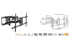 Equip Wandhalterung 37-90/1TFT schwenkb.5Gelenke 75Kg sw retail
