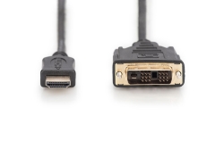 DIGITUS HDMI-Kabel A->DVI(18+1) St/St 3.0m schwarz FullHD