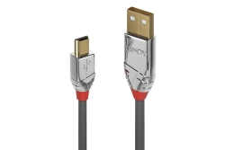 LINDY USB 2.0 Kabel Typ A/Mini-B Cromo Line M/M 1m