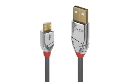 LINDY USB 2.0 Kabel Typ A/Micro-B Cromo Line M/M 1m