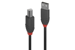LINDY USB 2.0 Kabel Typ A/B Anthra Line M/M 0.2m