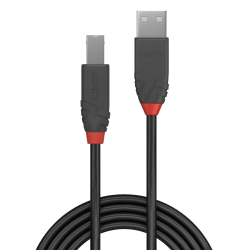 LINDY USB 2.0 Kabel Typ A/B Anthra Line M/M 0.5m