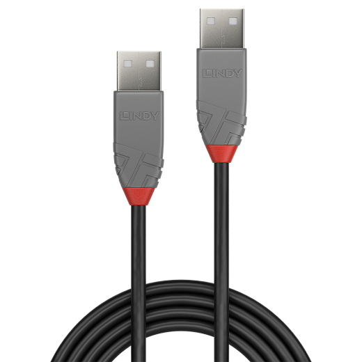LINDY USB 2.0 Kabel Typ A/A Anthra Line M/M 3m