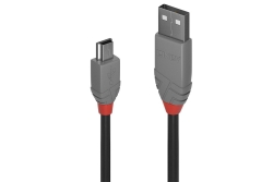 LINDY USB 2.0 Kabel Typ A/Mini-B Anthra Line M/M 1m