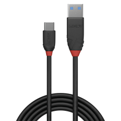 LINDY USB 3.1 Kabel Typ A/C 3A Black Line M/M 0.5m