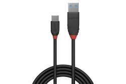 LINDY USB 3.1 Kabel Typ A/C 3A Black Line M/M 0.5m