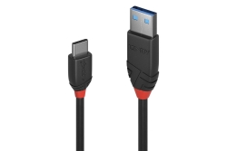 LINDY USB 3.1 Kabel Typ A/C 3A Black Line M/M 1.5m