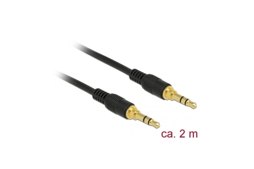 DELOCK Klinkenkabel 3.5mm 3Pin St > St 2.0m schwarz