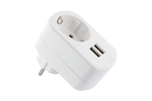 Schwaiger Ladegerät mit Steckdose 2xUSB 230V 3400mA Weiß