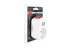 Schwaiger Ladegerät mit Steckdose 2xUSB 230V 3400mA...