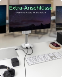 Monitor Arm IcyBox 3 Monitore bis zu 32 USB/AUDIO extern...