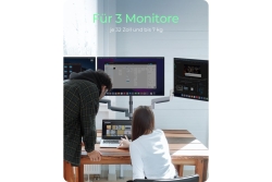 Monitor Arm IcyBox 3 Monitore bis zu 32 USB/AUDIO extern retail