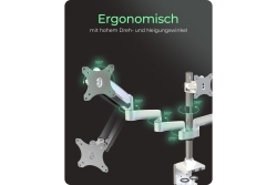 Monitor Arm IcyBox 3 Monitore bis zu 32 USB/AUDIO extern retail