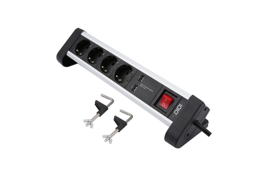 Olympia IOIO Steckdosenleiste SL 2425 U 4xSchuko/2x-A si/sw