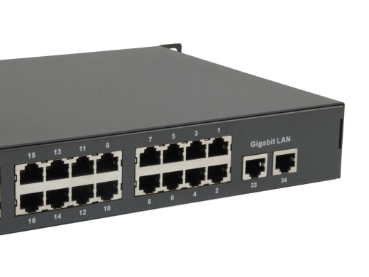 LevelOne PoE+Switch 32xFE PoE/2xGE 380W 19 unmanaged Metall