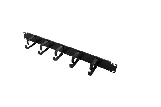 Logilink Kabelführungspanel 19 1HE, 5 Metallringe, schwarz
