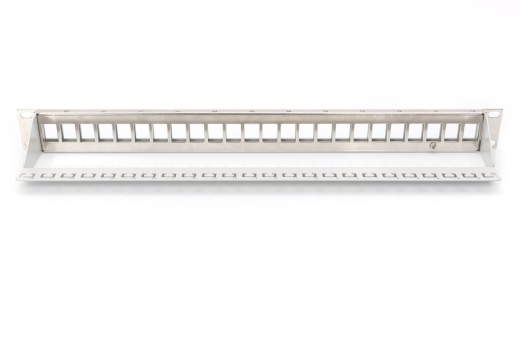 DIGITUS Patchpanel 1HE 24-Port Modular grau transp.-Beschri.