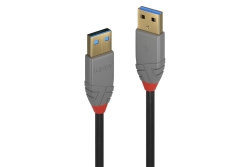 LINDY USB 3.0 Kabel Typ A/A Anthra Line M/M 0.5m