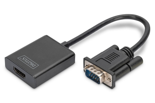 DIGITUS Konverter VGA > HDMI + Audio Full HD 1080p schwarz