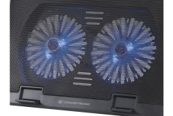 CONCEPTRONIC 2-Fan USB-A2.0 Laptop-Kühlpad 30Kg 17 sw
