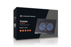 CONCEPTRONIC 2-Fan USB-A2.0 Laptop-Kühlpad 30Kg 17 sw