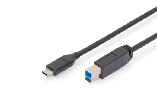 DIGITUS USB 3.0 Anschlusskabel Typ C -B St/St 1.8m, sw