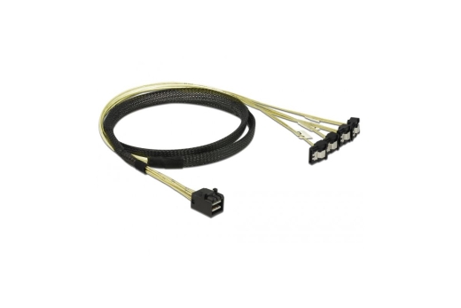 DELOCK SAS-Kabel MiniSAS HD SFF-8643 > 4xSATA 7Pin gew. 1.0m