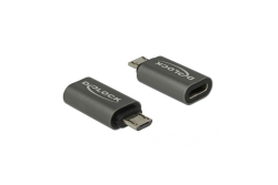 DELOCK Adapter USB-mikroB 2.0 St > USB-C 2.0 Bu anthrazit