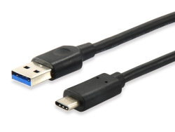 Equip Kabel USB-A3.2->C Gen1 3A St/St 0.25m schwarz...