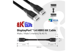 Club3D DisplayPort-Kabel 1.4 HBR3 32,4Gb/s 5m 8K60Hz St/St retail