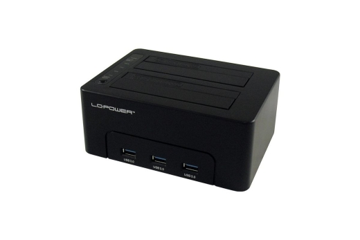 LC-Power Dockingstation USB 3.0 2-Bay 2,5/3,5HDD/SSD+3xHub