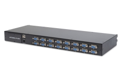 DIGITUS Konsole 19 1HE TFT dt.Layout 16Port Touchpad schwar