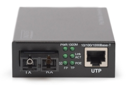 DIGITUS Konverter Gigabit PoE Singlem.Media RJ45/SC SM PSE
