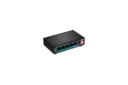 TRENDnet Switch 5-Port Gbit PoE+ long range 200m 32W Metall