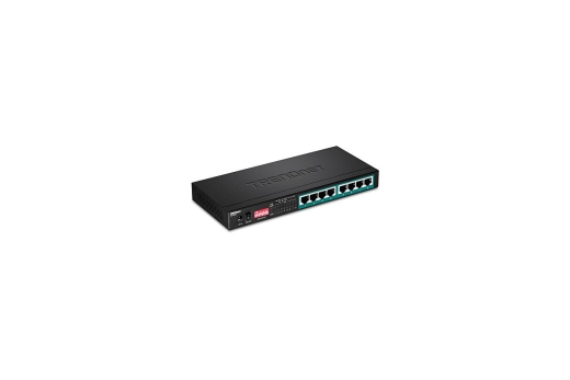 TRENDnet Switch 8-port Gbit PoE+ long range 200m 65W Metall